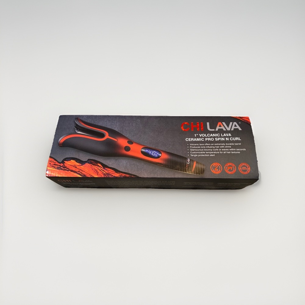 CHI Lava 1" Volcanic Ceramic Pro Spin N Curl - Red and Black